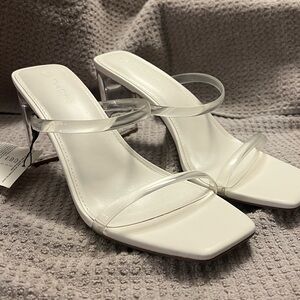 Chic White Heeled Sandals